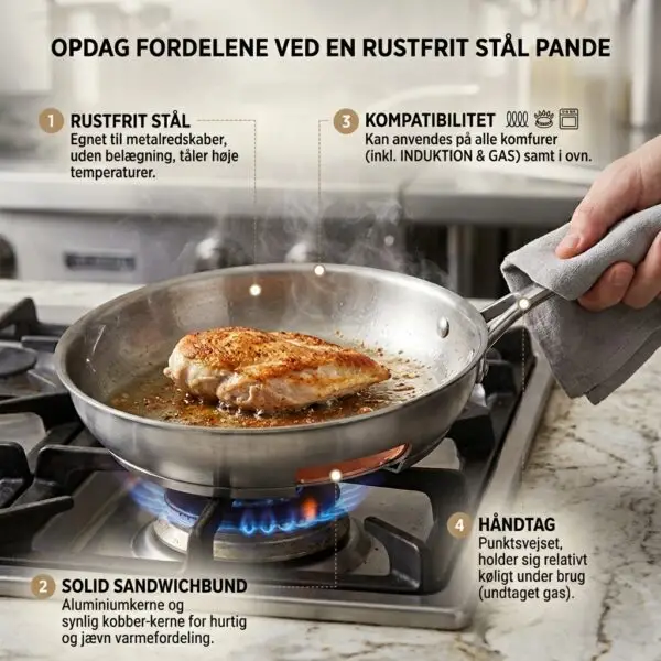 Pande i rustfrit stål