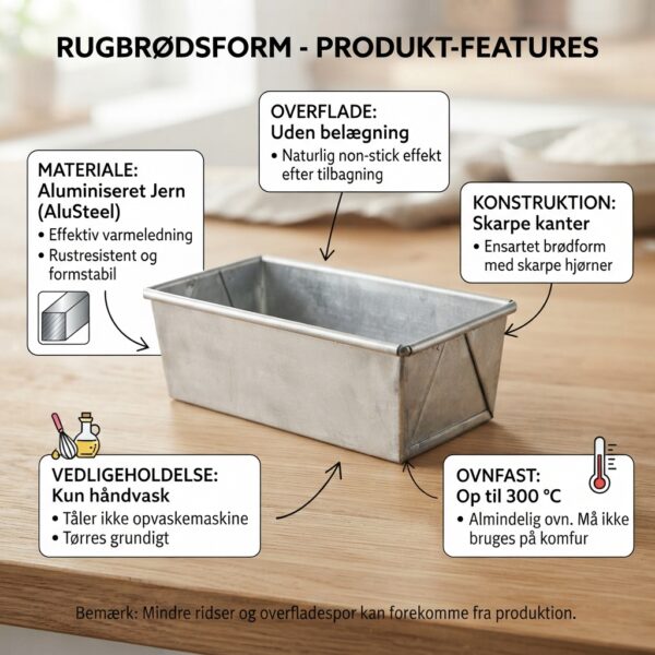 Rugbrødsform, jern