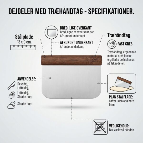 Dejdeler, stål med træhåndtag